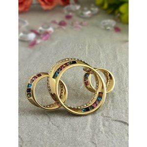 Vintage Fifth Avenue Collection "Personality" Brooch in Gold Tone with Swarovski